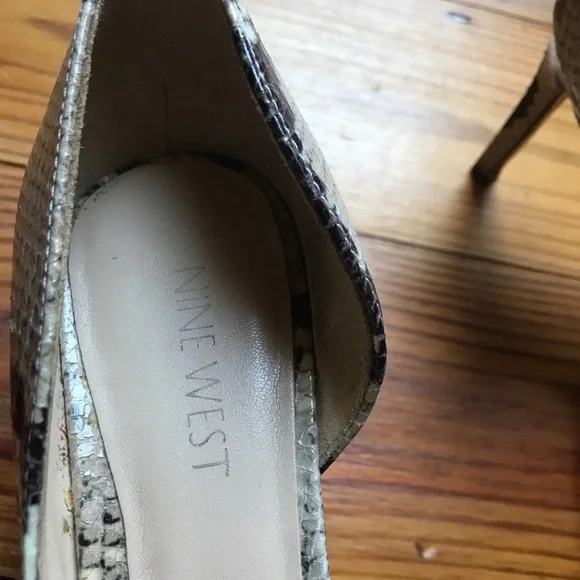 Nine West Beige Black Neutral Snakeskin Stiletto Heels, EUC, 8 - Picture 3 of 12